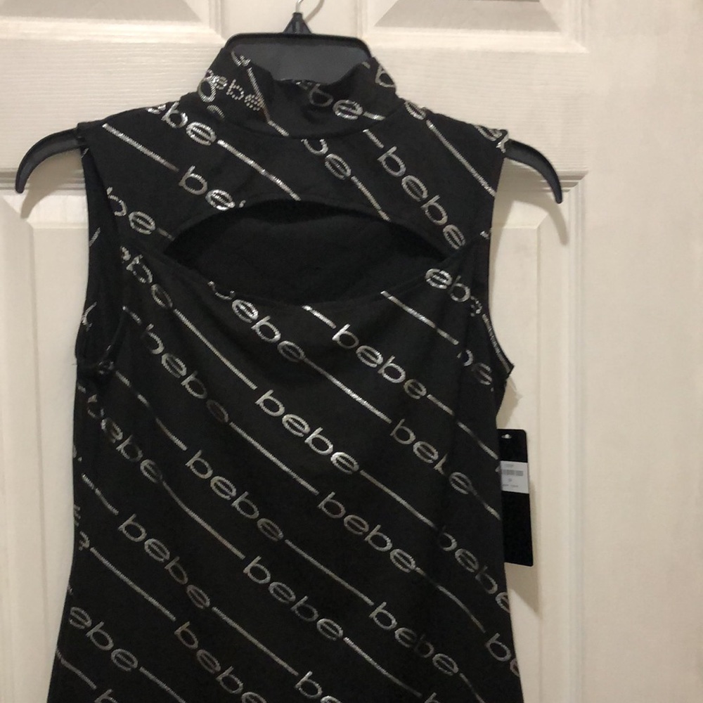 Ladies sleeveless black and silver top